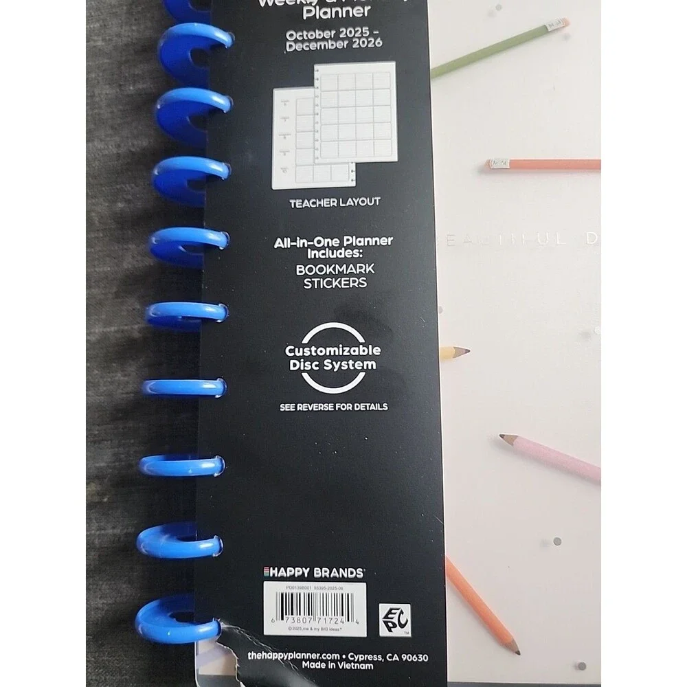 NWT | The Happy Planner ‘Teacher Planner Layout Oct 25 -Dec 26